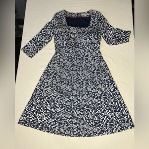 Navy Blue Polka Dot Boden Dress size 6R